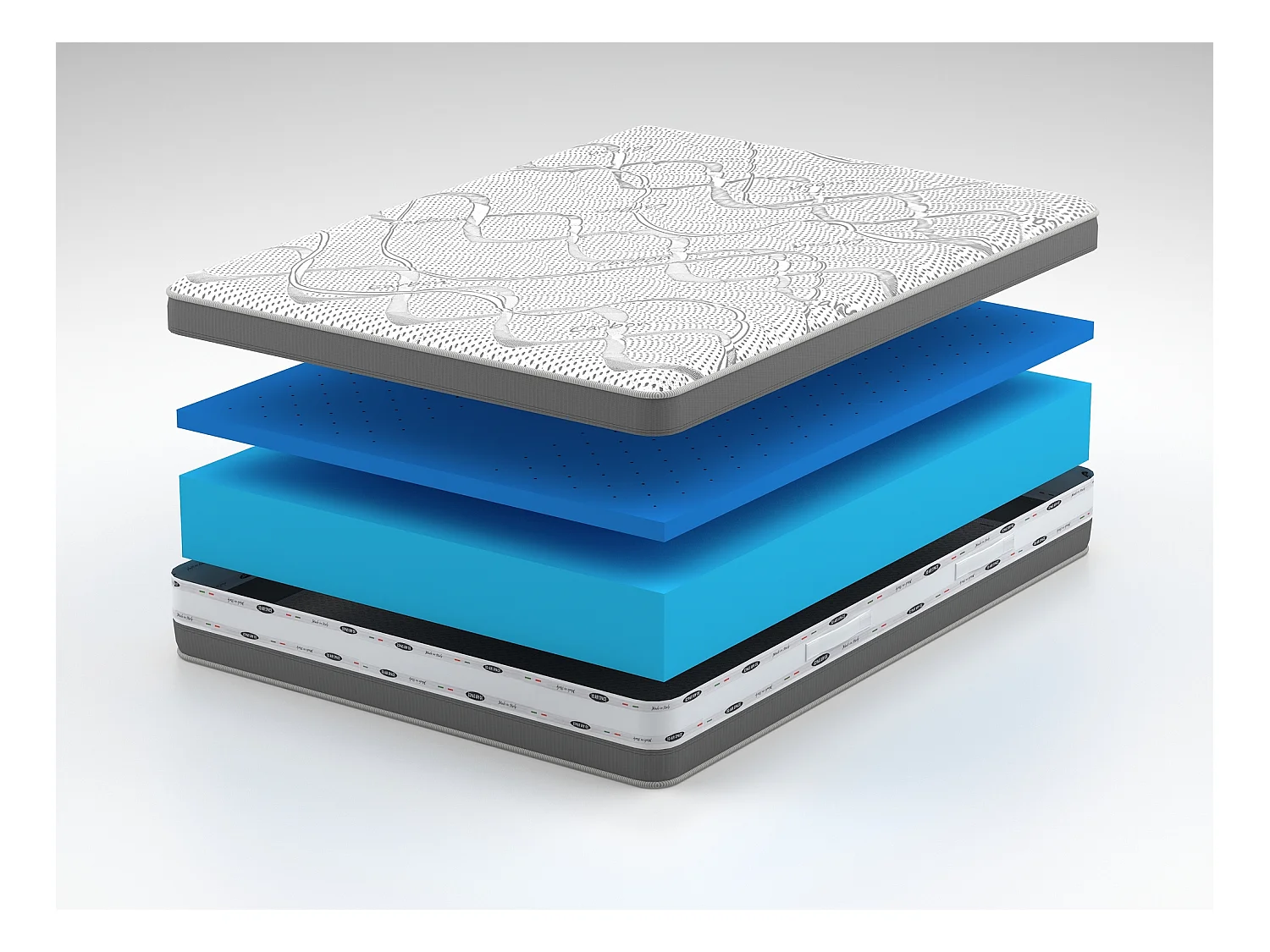 Colchón Memory Foam Wind Essential, Funda Carbono Desmontable 80x200x25