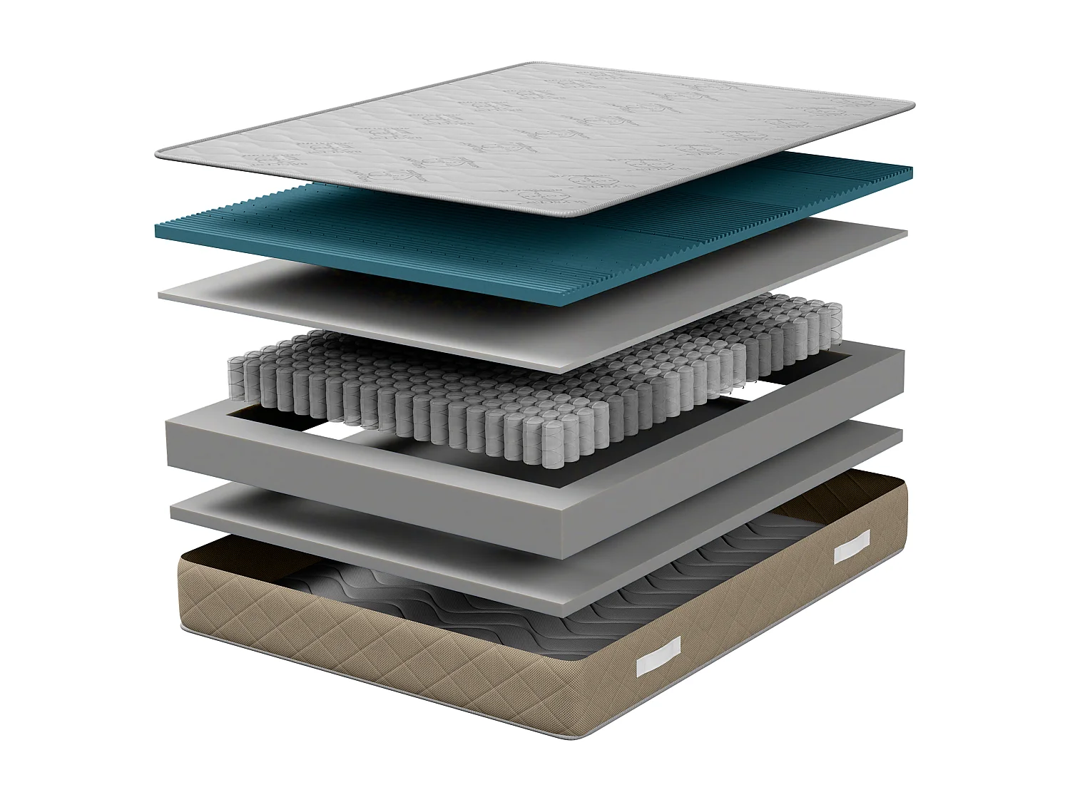 Matelas à ressorts ensachés et Memory Foam,Zones différenciées 180x200x30