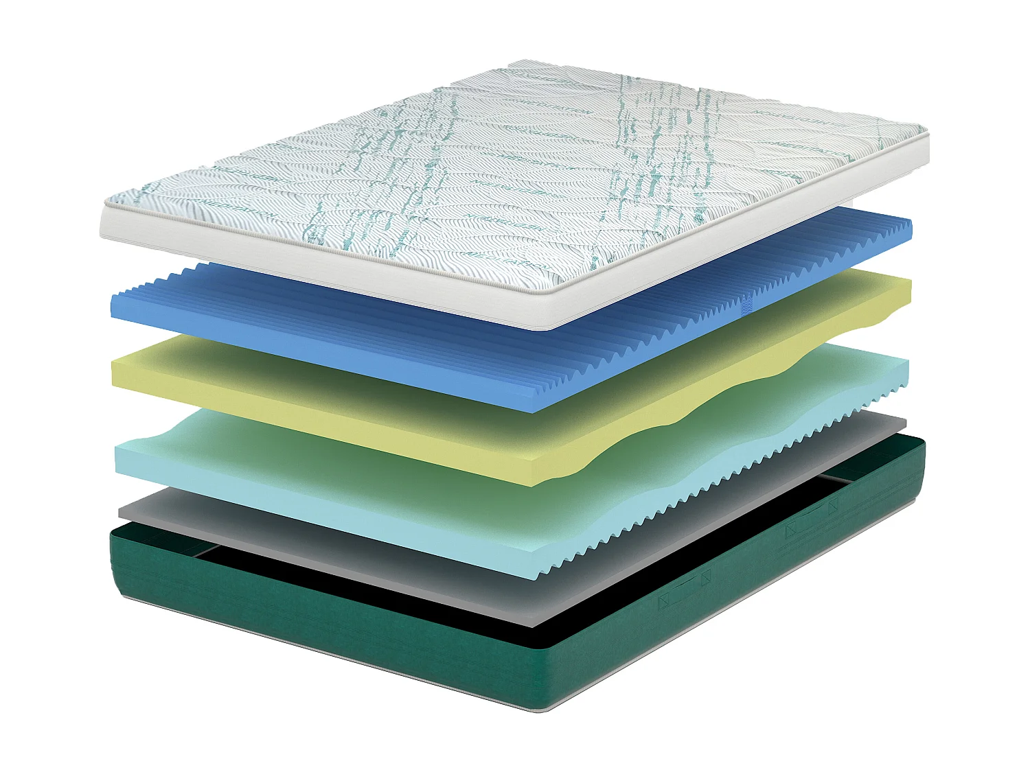 Matelas 4 couches Memory Sky,Housse Meditation Amovible 90x190x24