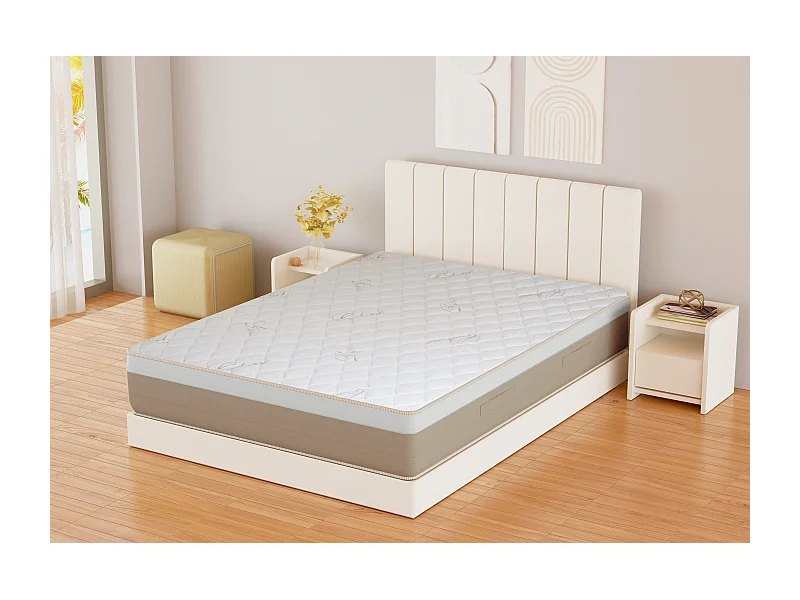 Matelas Ressorts Ensachés Memory Gel, Lin Coton Amovible,13 Zones 90x190x24