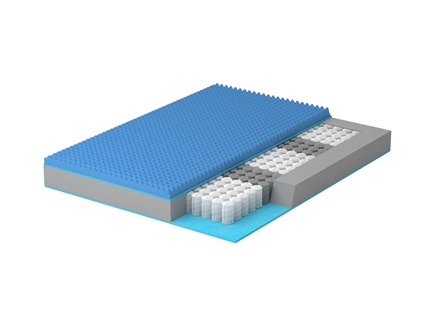 Matelas Ressorts Ensachés Memory Gel, Lin Coton Amovible,13 Zones 90x190x24