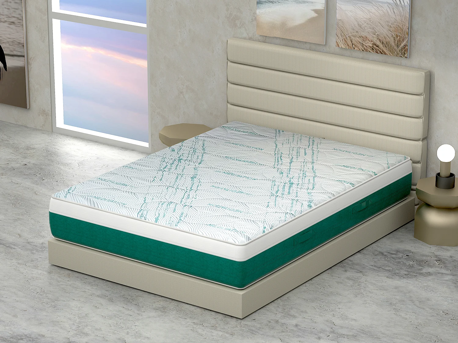Matelas 4 couches Memory Sky,Housse Meditation Amovible 140x200x24