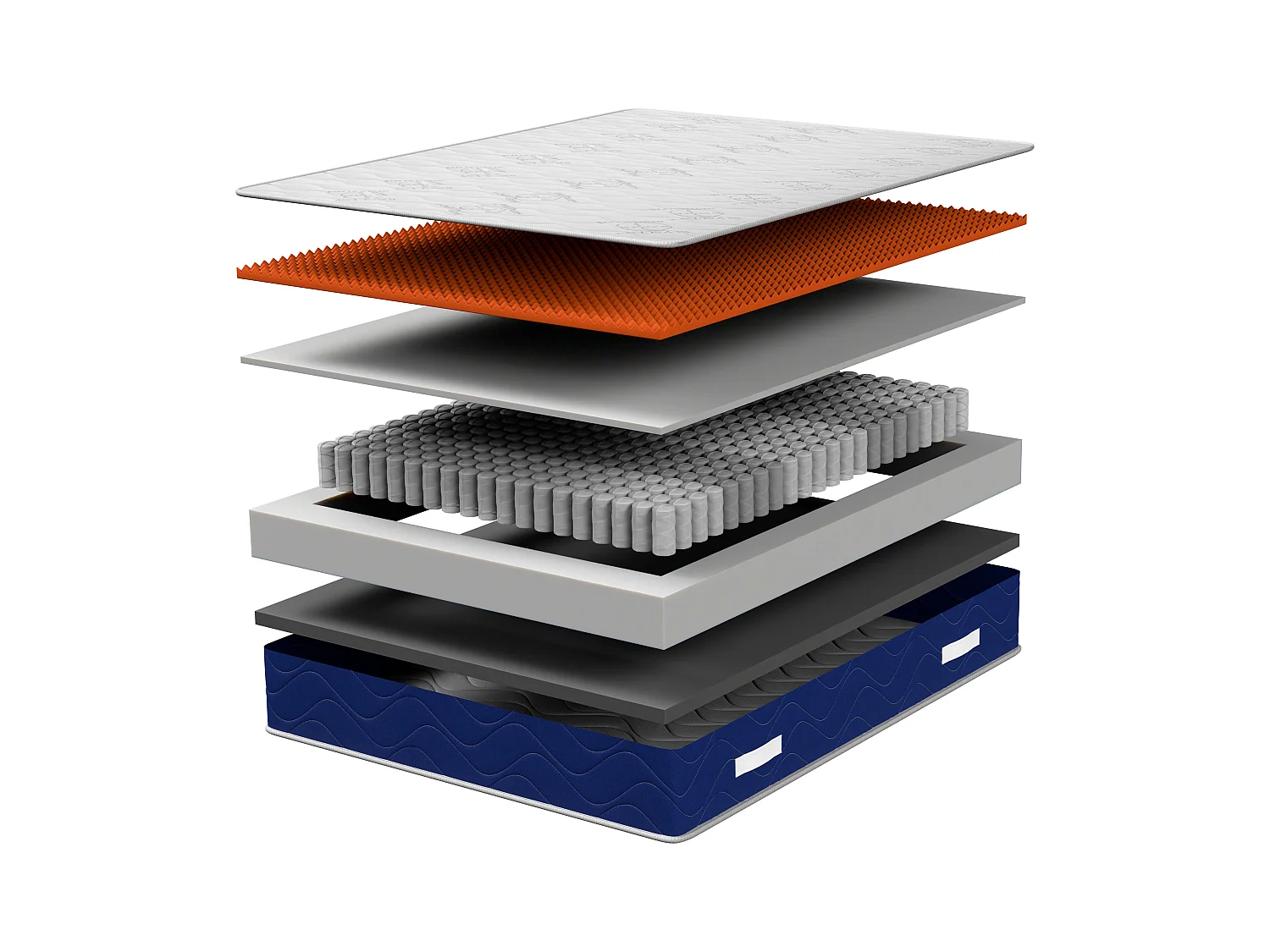 Matelas à ressorts ensachés et Memory Hybrid 160x200x26