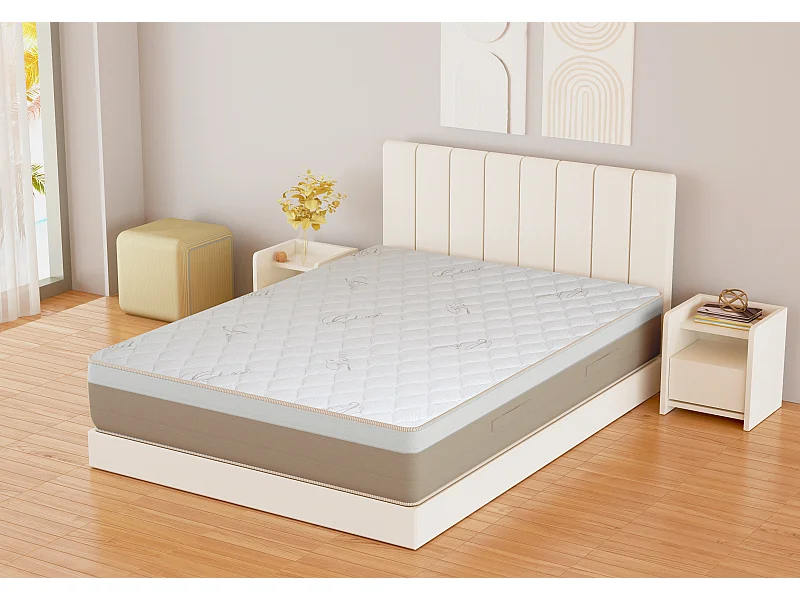 Matelas Ressorts Ensachés Memory Gel, Lin Coton Amovible,13 Zones 120x190x24