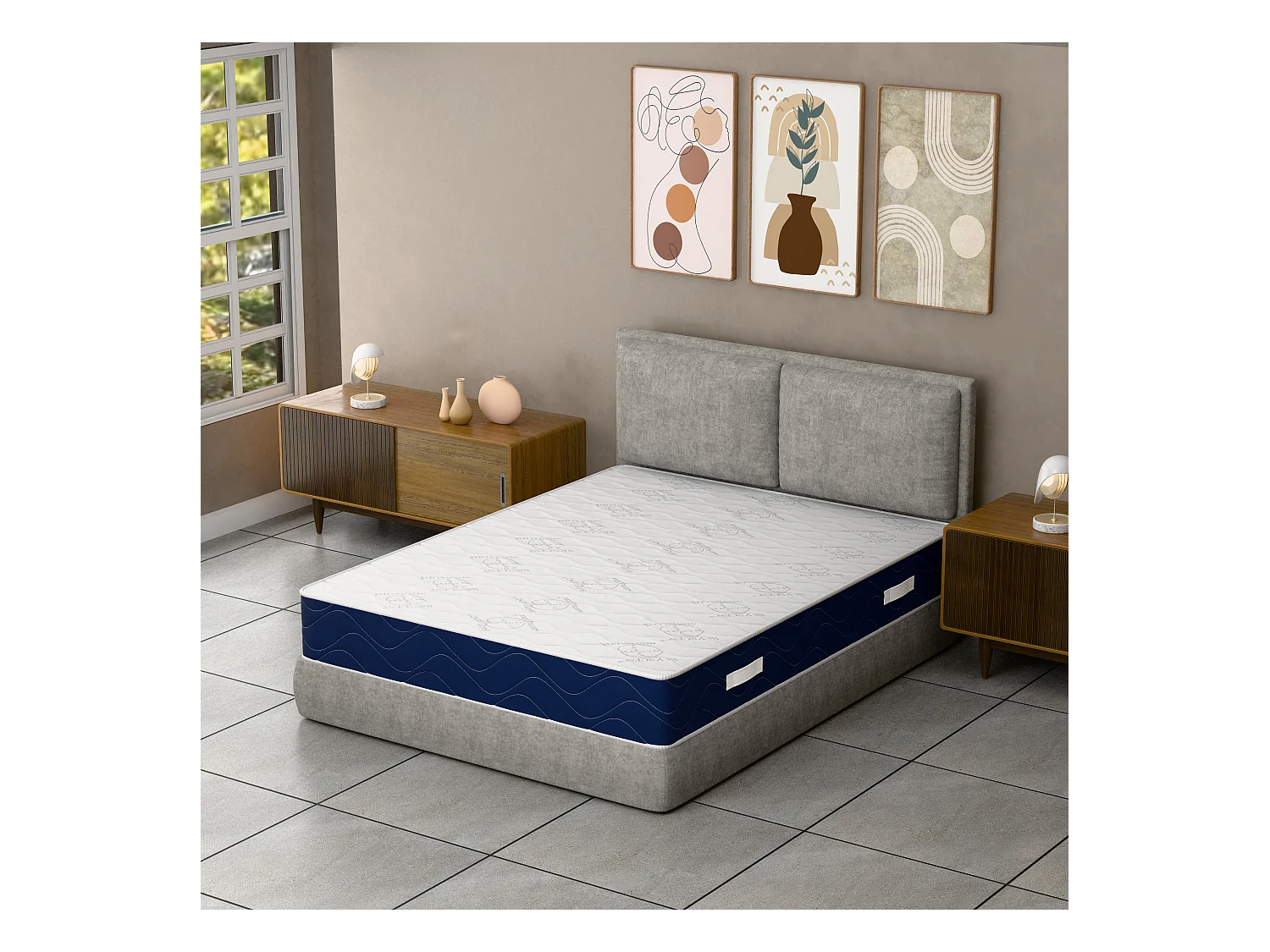 Matelas à ressorts ensachés et Memory Hybrid 180x200x26