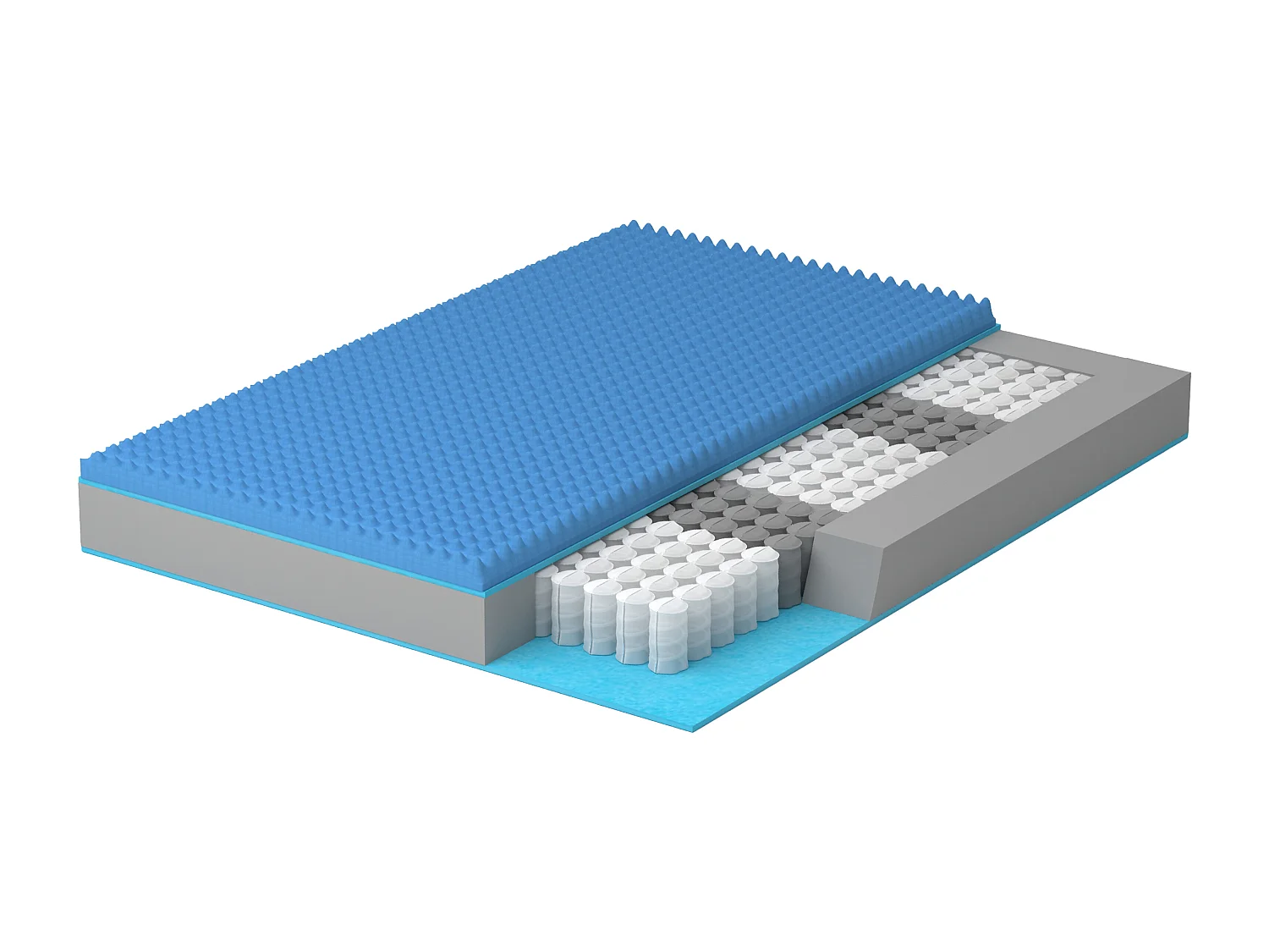 Taschenfederkernmatratze Memory Gel, abnehmbarer Leinen-Baumwollbezug,13 Zonen 140x200x24