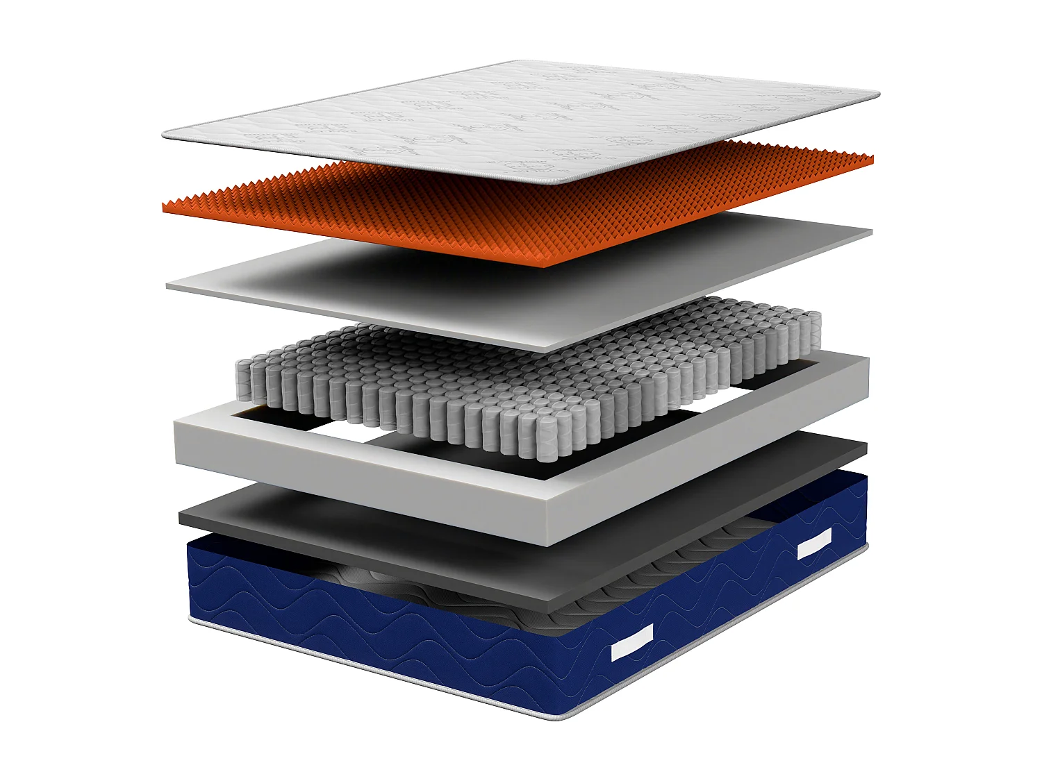 Matelas à ressorts ensachés et Memory Hybrid 140x200x26