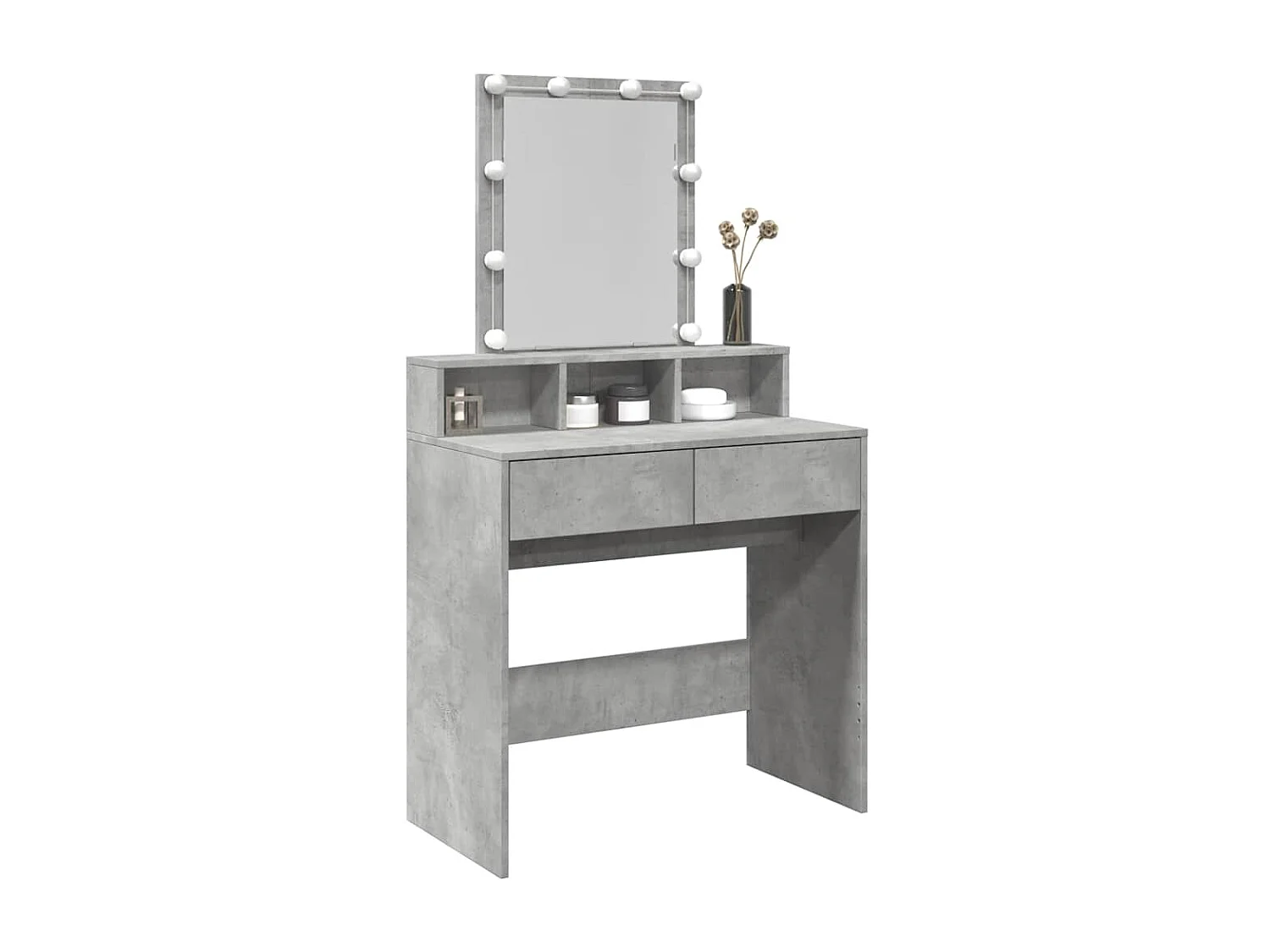 Toeletta con LED Grigio Cemento 80x41x144,5 cm