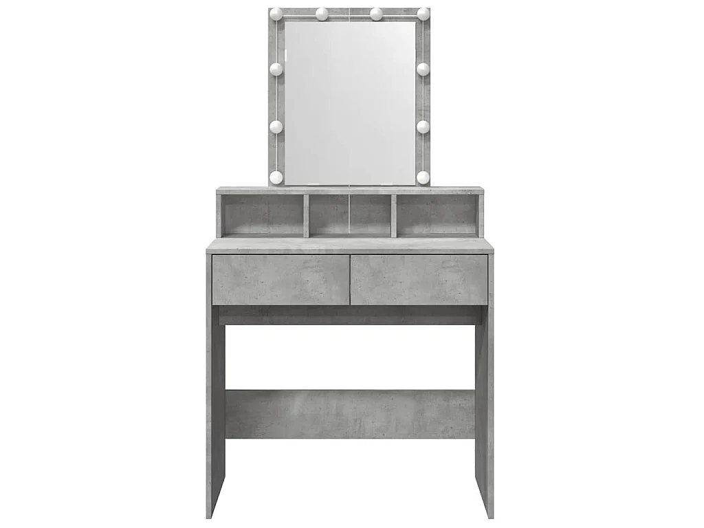 Schminktisch mit LED-Beleuchtung Betongrau 80x41x144,5 cm