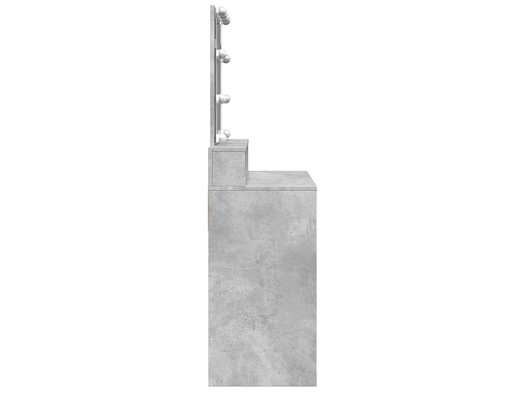 Schminktisch mit LED-Beleuchtung Betongrau 80x41x144,5 cm