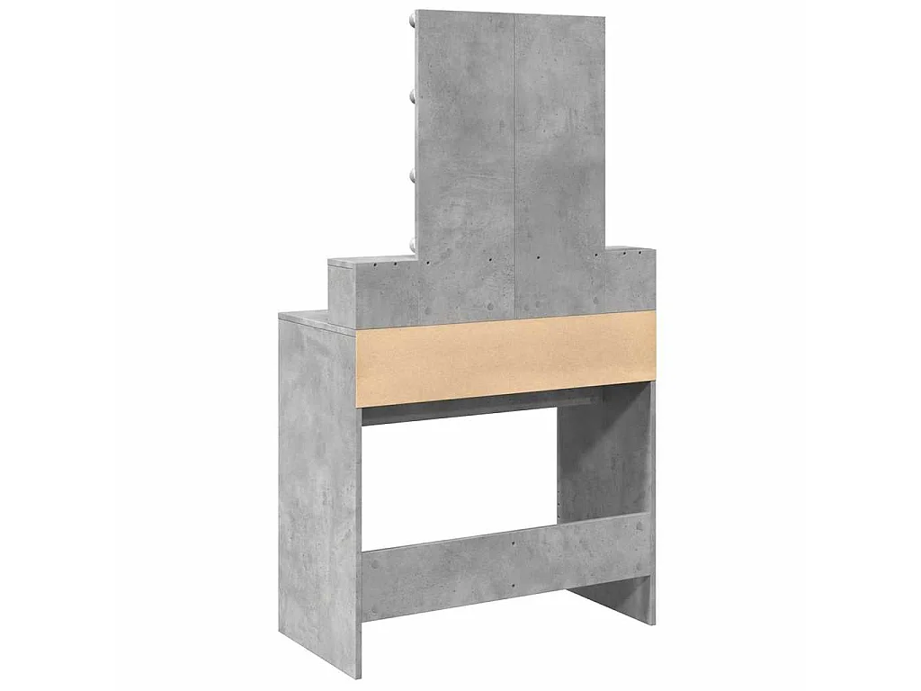 Schminktisch mit LED-Beleuchtung Betongrau 80x41x144,5 cm