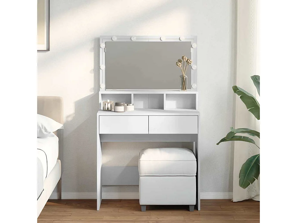 Toeletta con LED Bianca 80x41x134,5 cm