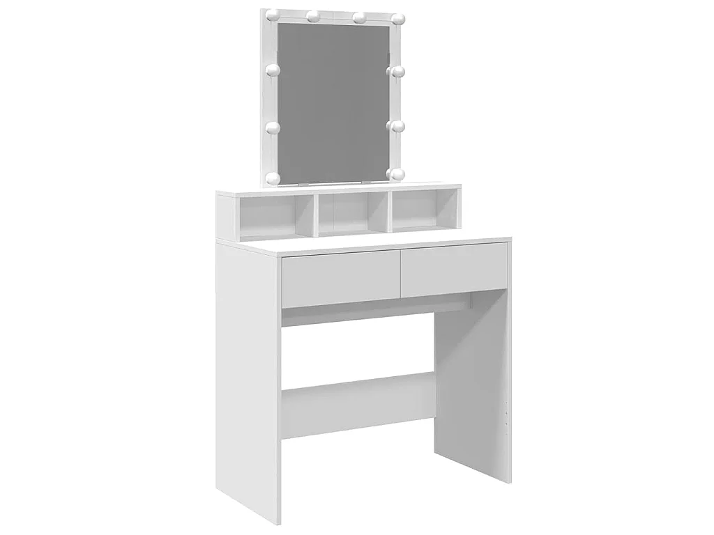 Schminktisch mit LED-Beleuchtung Weiß 80x41x144,5 cm