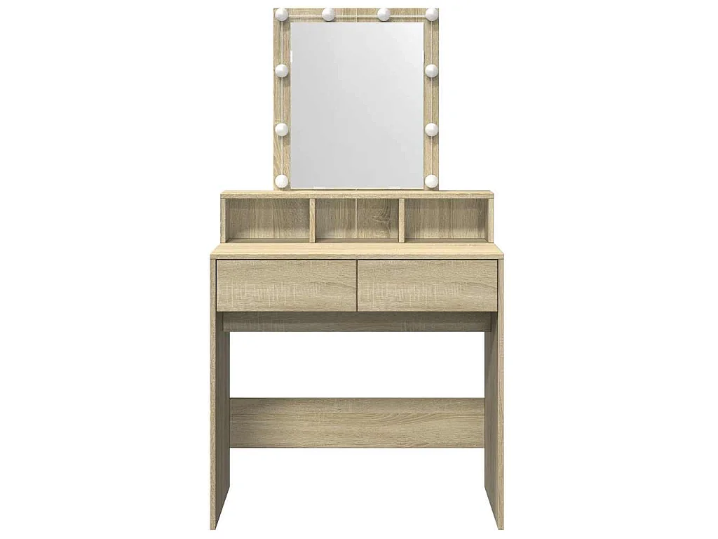 Toaletka LED dęb Sonoma z przechowywaniem 80x41x144,5 cm