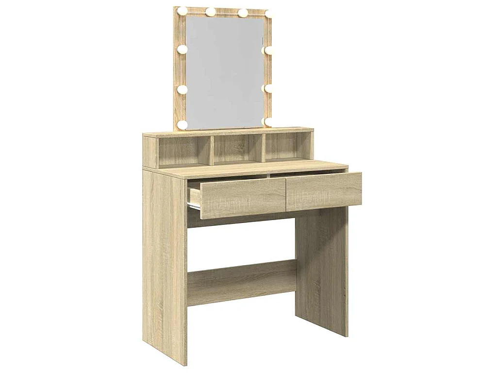 Toaletka LED dęb Sonoma z przechowywaniem 80x41x144,5 cm