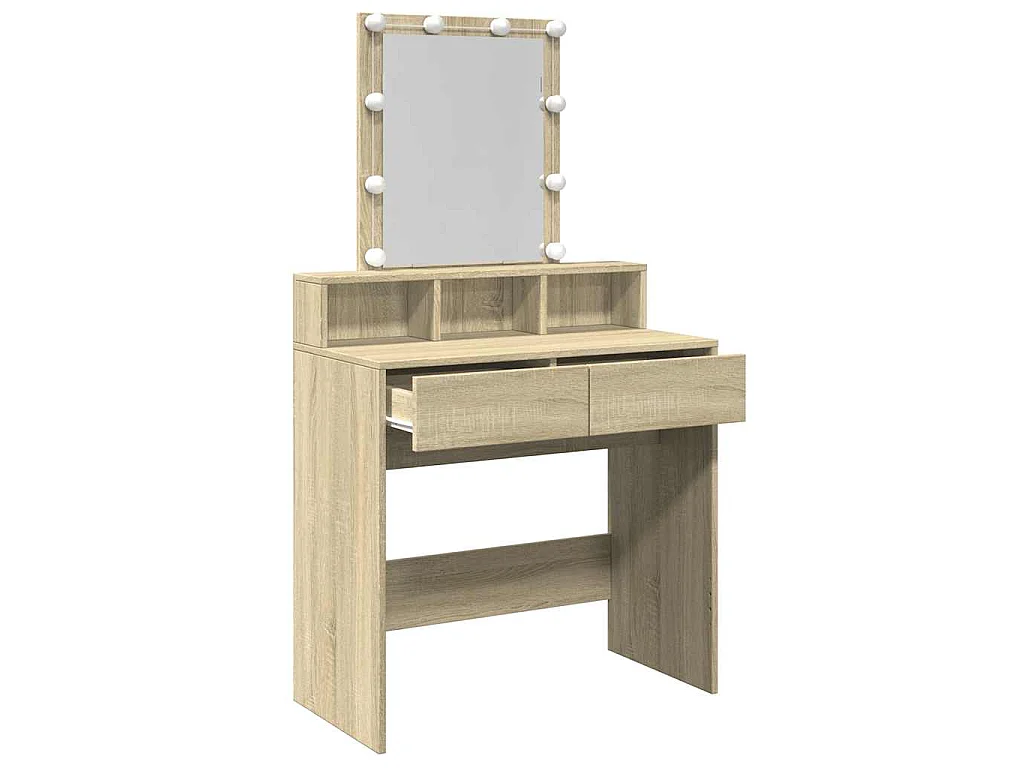 Toaletka LED dęb Sonoma z przechowywaniem 80x41x144,5 cm
