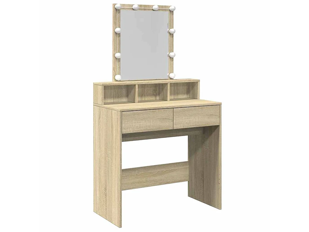 Schminktisch mit LED-Beleuchtung Sonoma-Eiche 80x41x144,5 cm