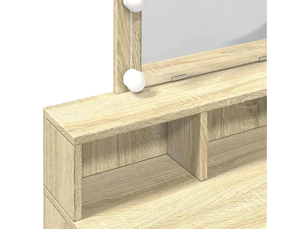 Coiffeuse avec LED chêne sonoma 80x41x144,5 cm