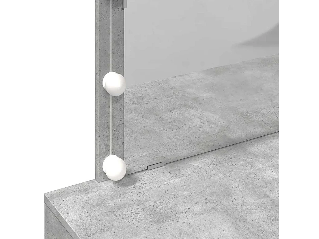 Tocador con luces LED gris hormigón 100x40x120 cm