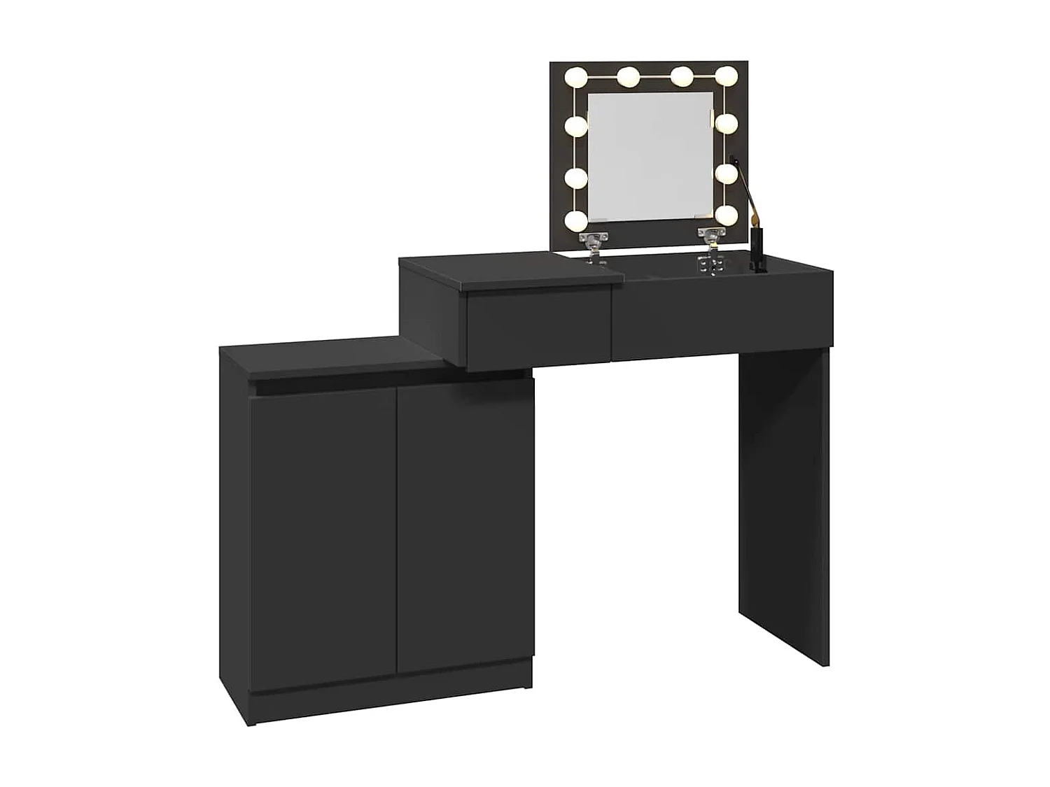 Kaptafel met LED-verlichting 115x37x110,5 cm zwart