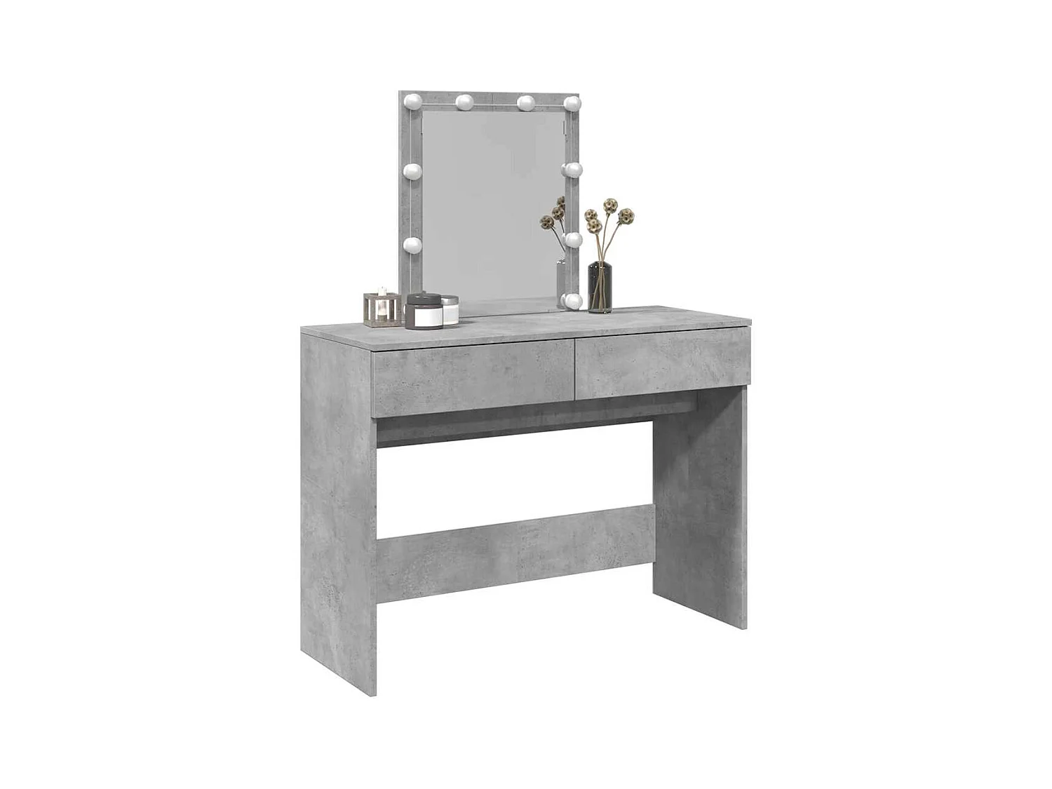 Kaptafel met LED-verlichting 100x40x130 cm betongrijs