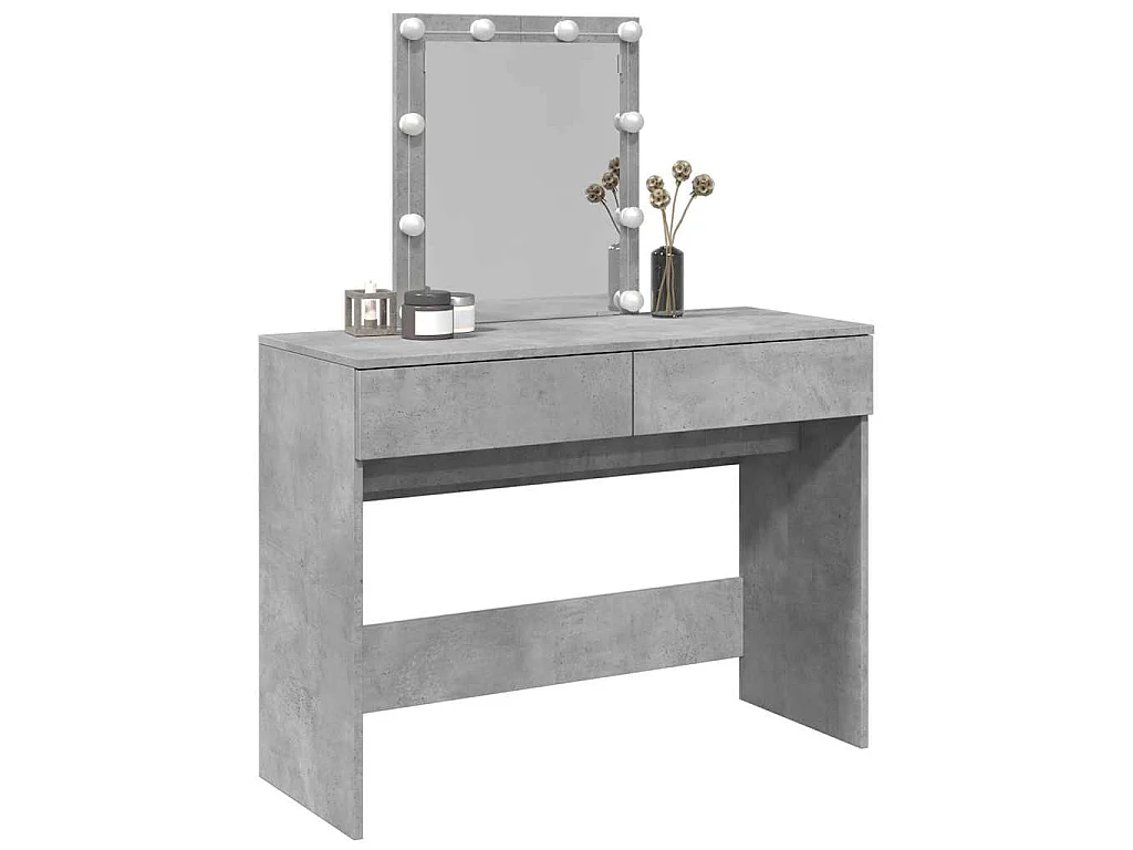Kaptafel met LED-verlichting 100x40x130 cm betongrijs