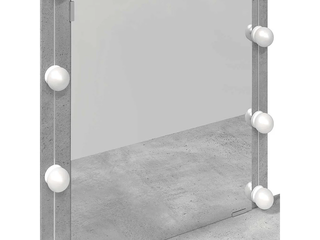 Tocador con luces LED gris hormigón 100x40x130 cm