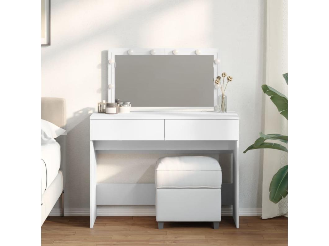Kaptafel met LED-verlichting 100x40x120 cm wit
