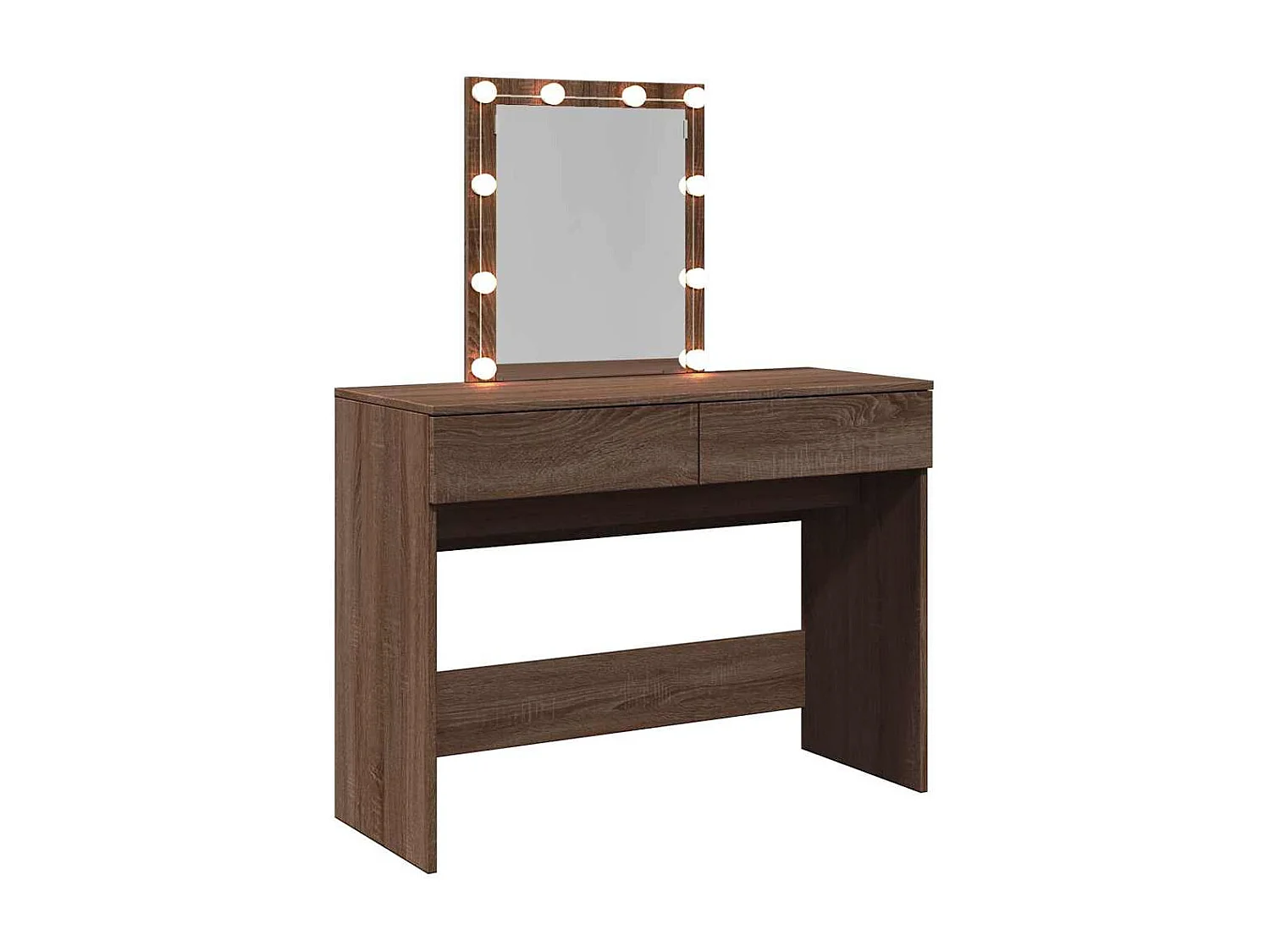 Coiffeuse avec LED chêne marron 100x40x130 cm