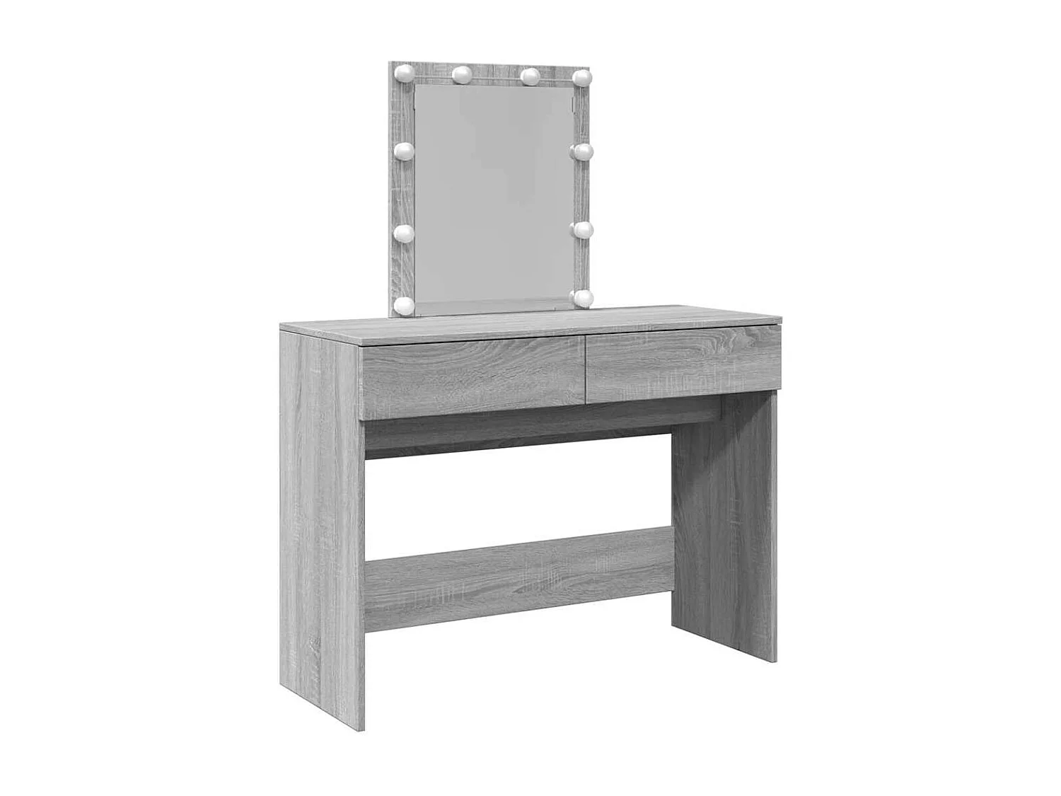 Coiffeuse avec LED sonoma gris 100x40x130 cm