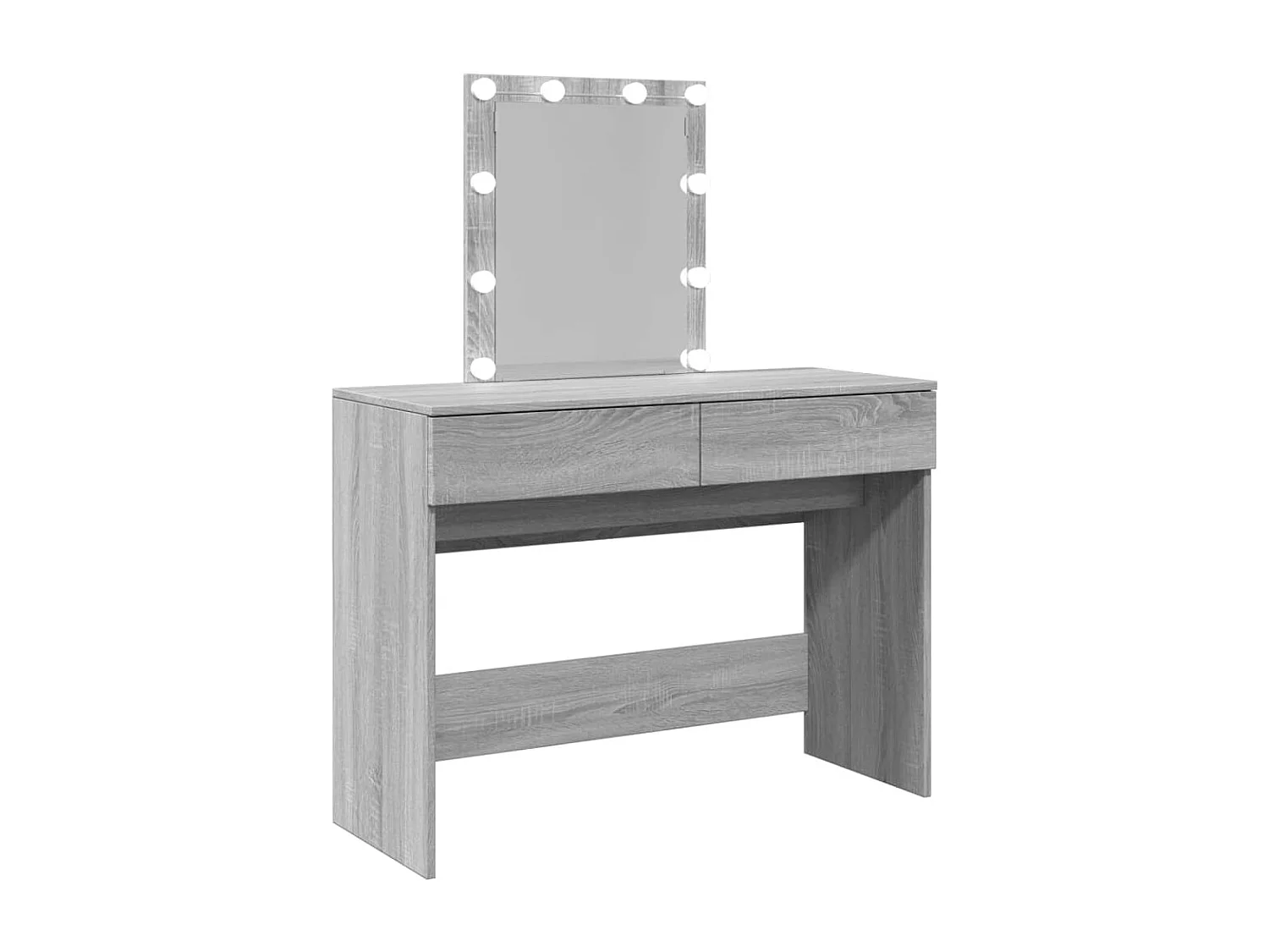 Coiffeuse avec LED sonoma gris 100x40x130 cm