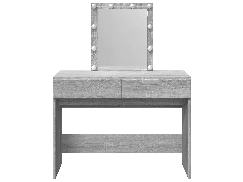 Kaptafel met LED-verlichting 100x40x130 cm grijs sonoma