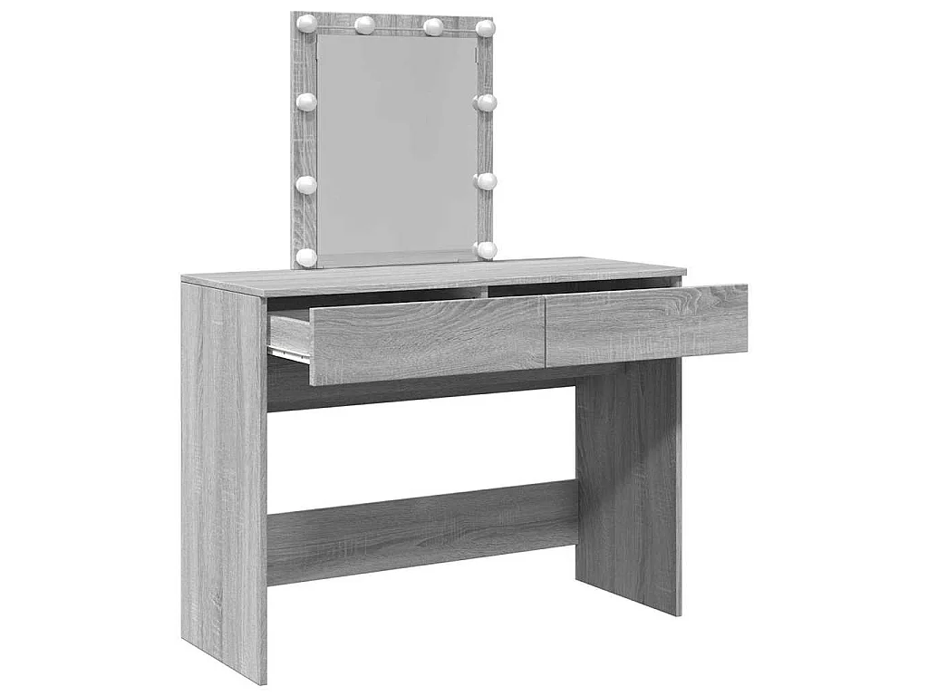 Kaptafel met LED-verlichting 100x40x130 cm grijs sonoma