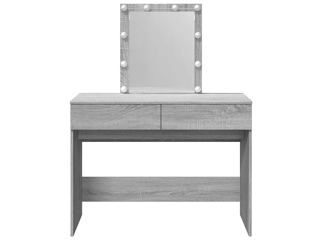 Coiffeuse avec LED sonoma gris 100x40x130 cm