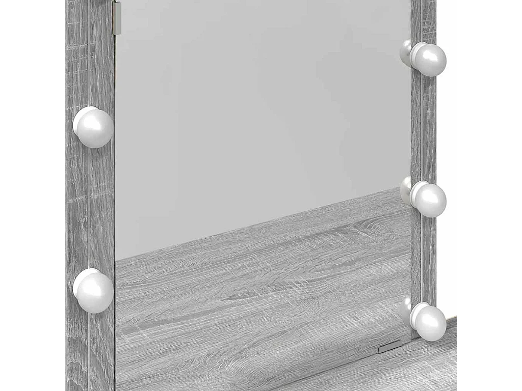 Coiffeuse avec LED sonoma gris 100x40x130 cm