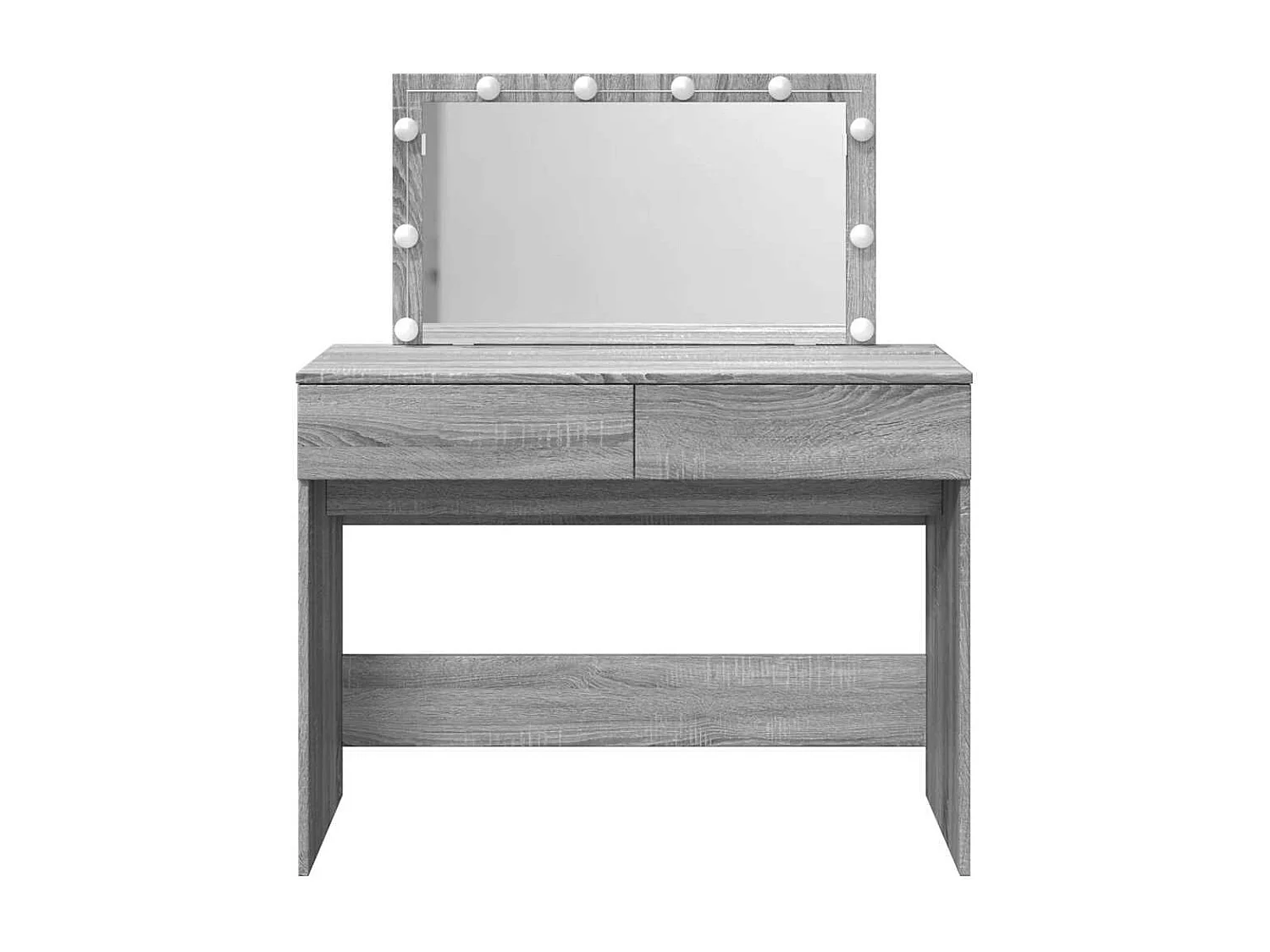 Toaletka z LED Sonoma Szary 100x40x120 cm dla zorganizowanego przechowywania i oświetlonego piękna