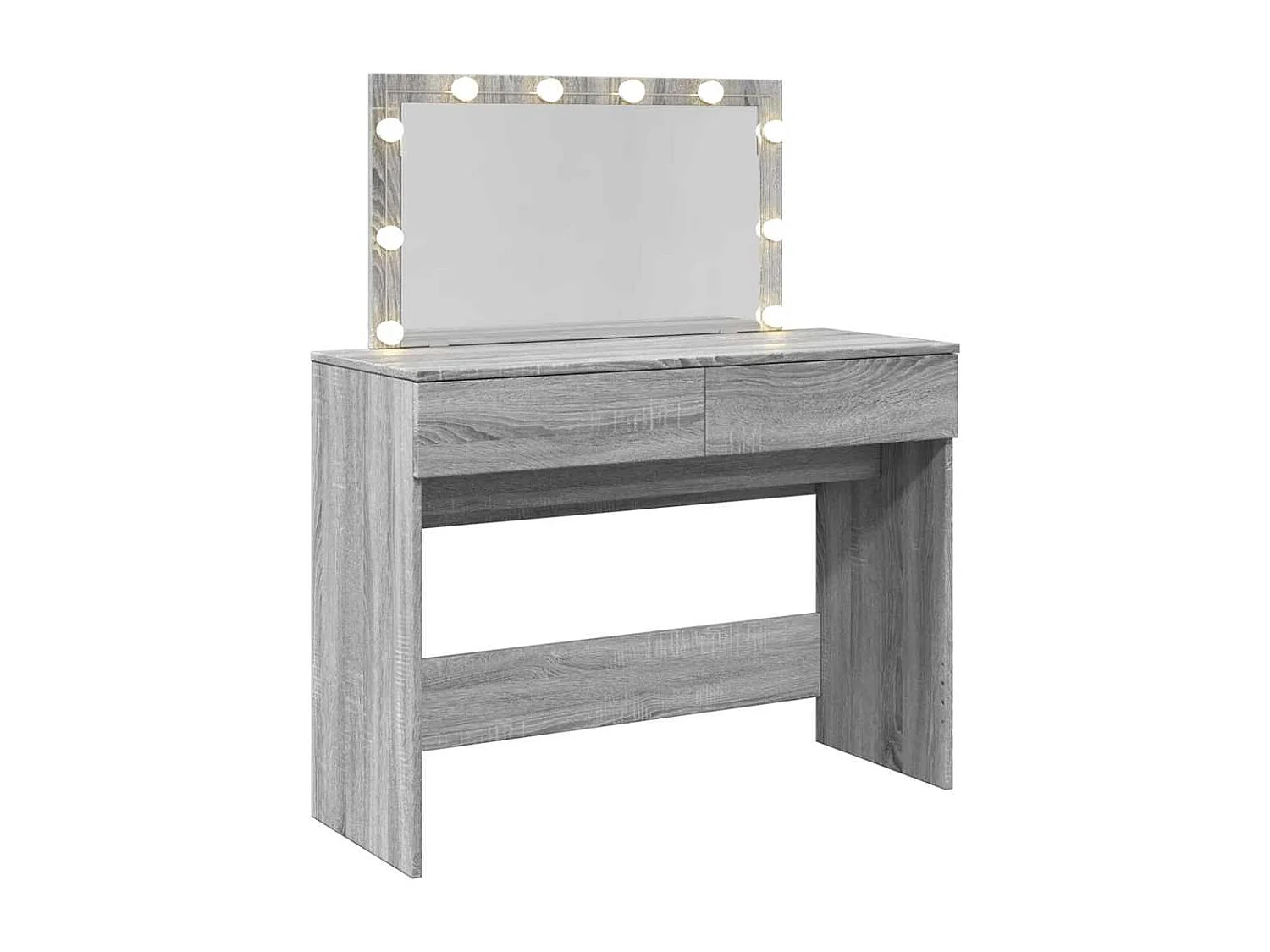 Coiffeuse avec LED sonoma gris 100x40x120 cm
