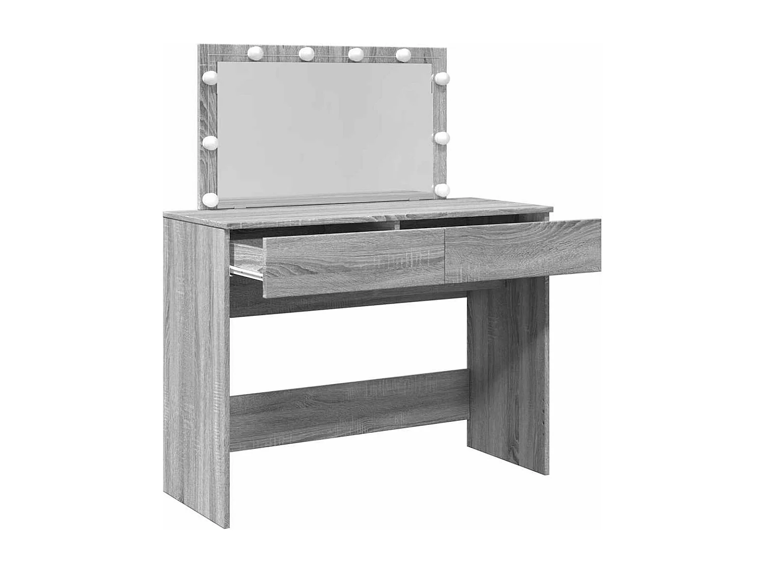 Coiffeuse avec LED sonoma gris 100x40x120 cm