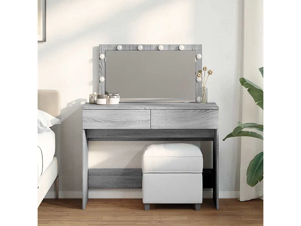 Kaptafel met LED-verlichting 100x40x120 cm grijs sonoma