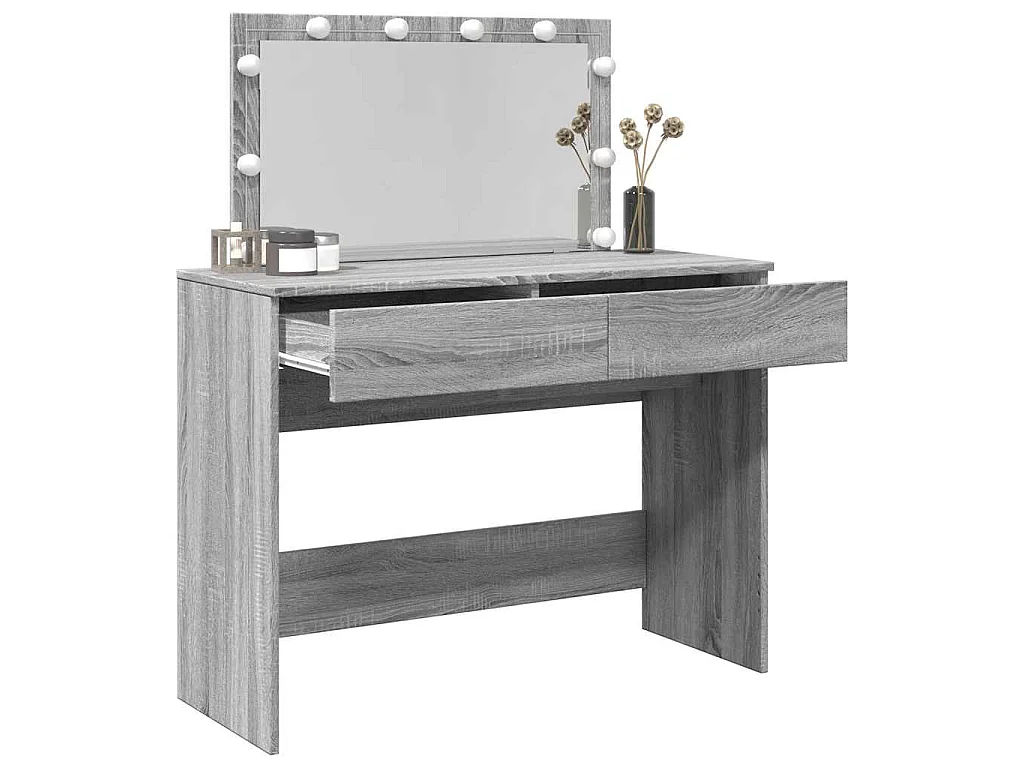 Kaptafel met LED-verlichting 100x40x120 cm grijs sonoma