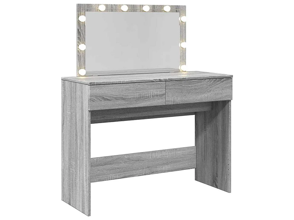 Kaptafel met LED-verlichting 100x40x120 cm grijs sonoma