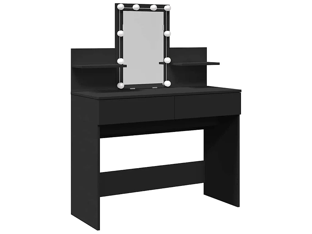 Kaptafel met LED-verlichting 100x40x130 cm zwart