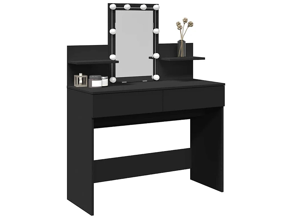 Kaptafel met LED-verlichting 100x40x130 cm zwart