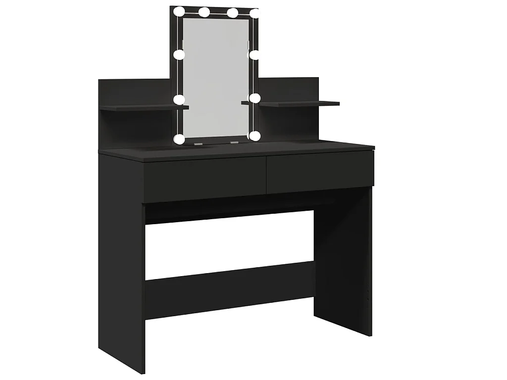 Kaptafel met LED-verlichting 100x40x130 cm zwart