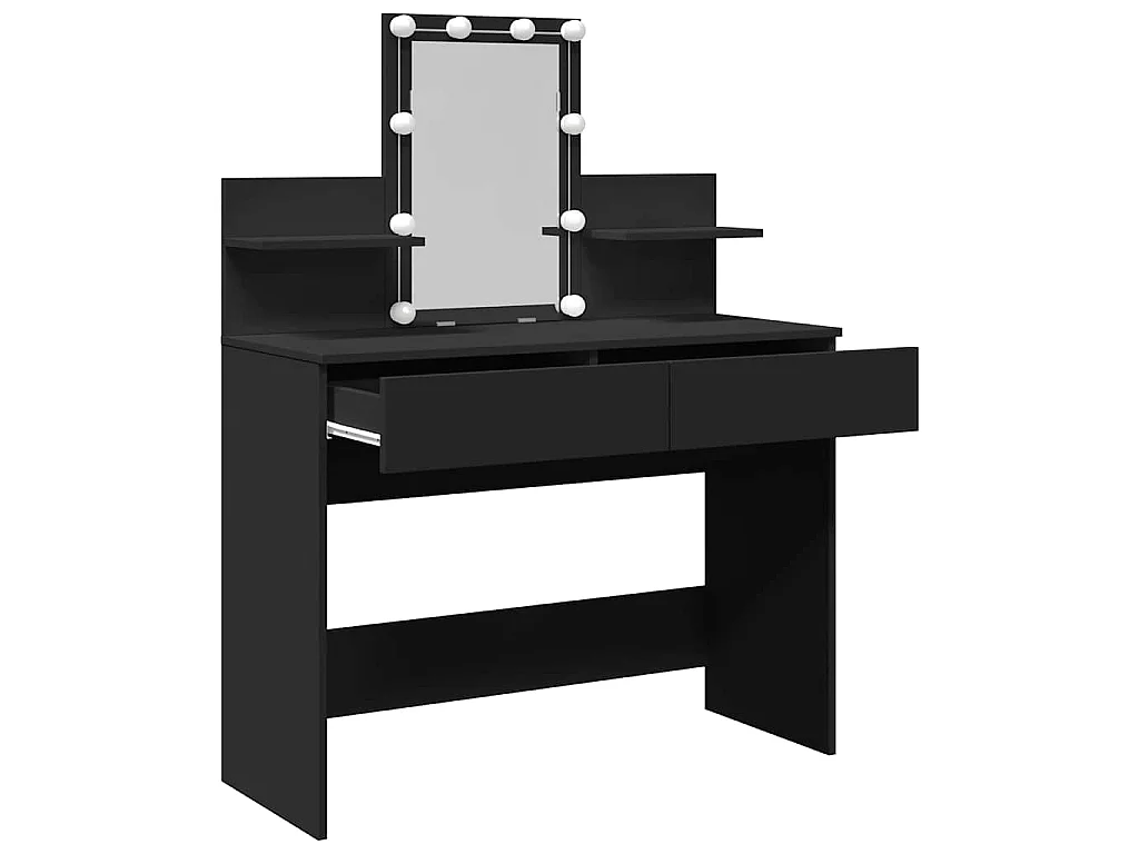 Kaptafel met LED-verlichting 100x40x130 cm zwart