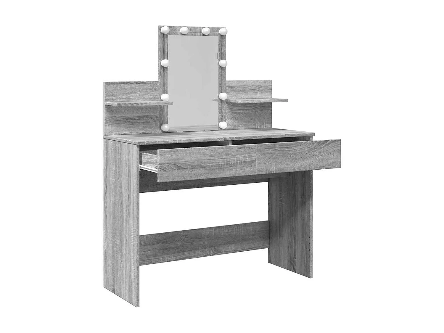 Schminktisch mit LED-Beleuchtung Grau Sonoma 100x40x130 cm