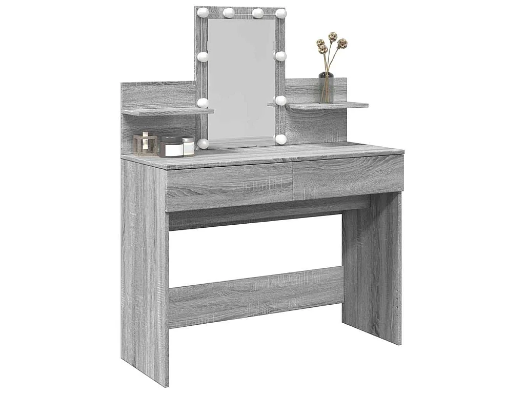 Toeletta con LED Grigio Sonoma 100x40x130 cm