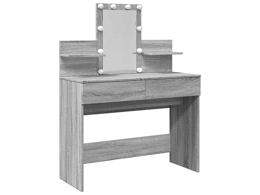 Coiffeuse avec LED sonoma gris 100x40x130 cm