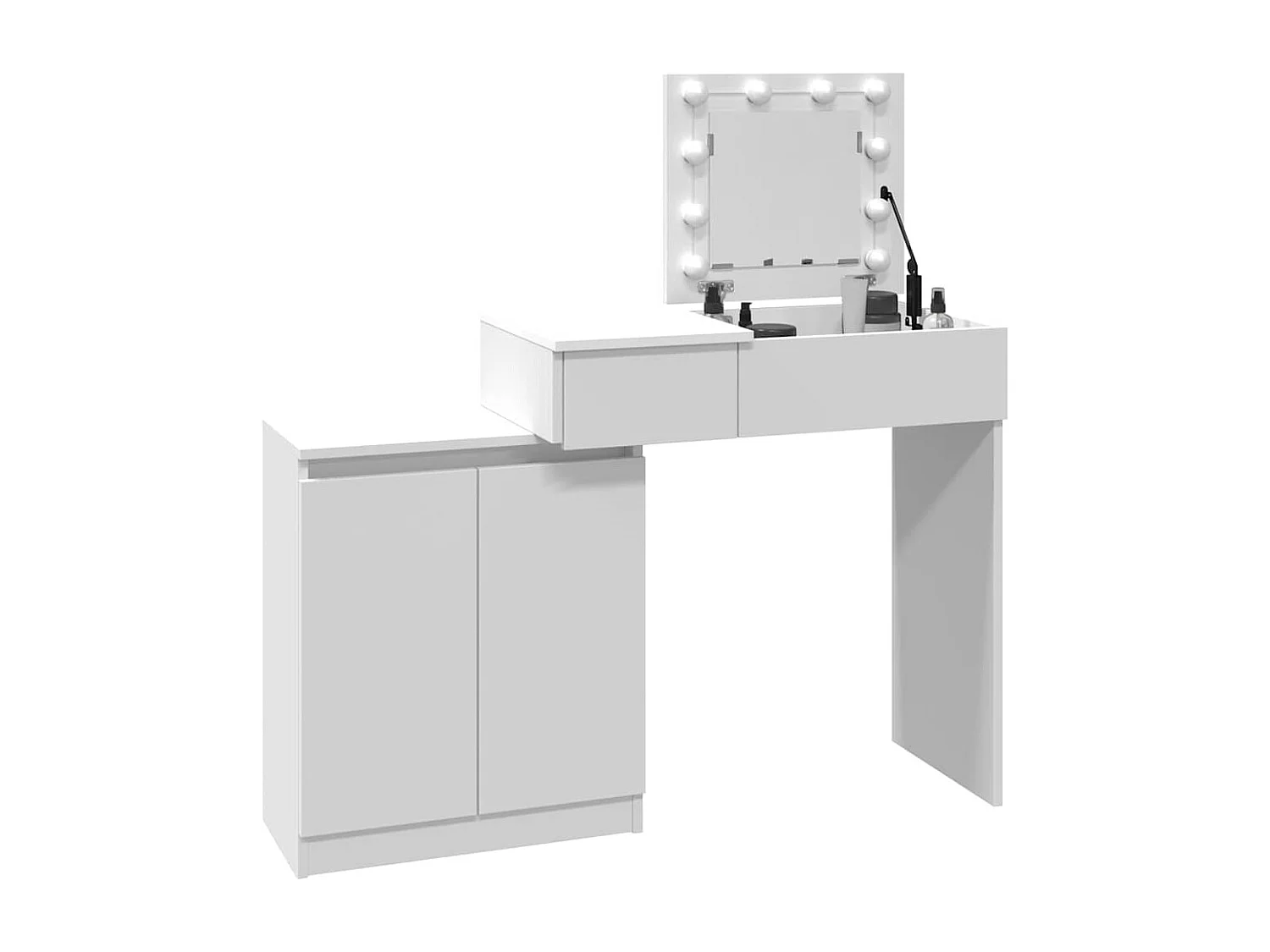 Schminktisch mit LED-Beleuchtung Weiß 115x37x110,5 cm