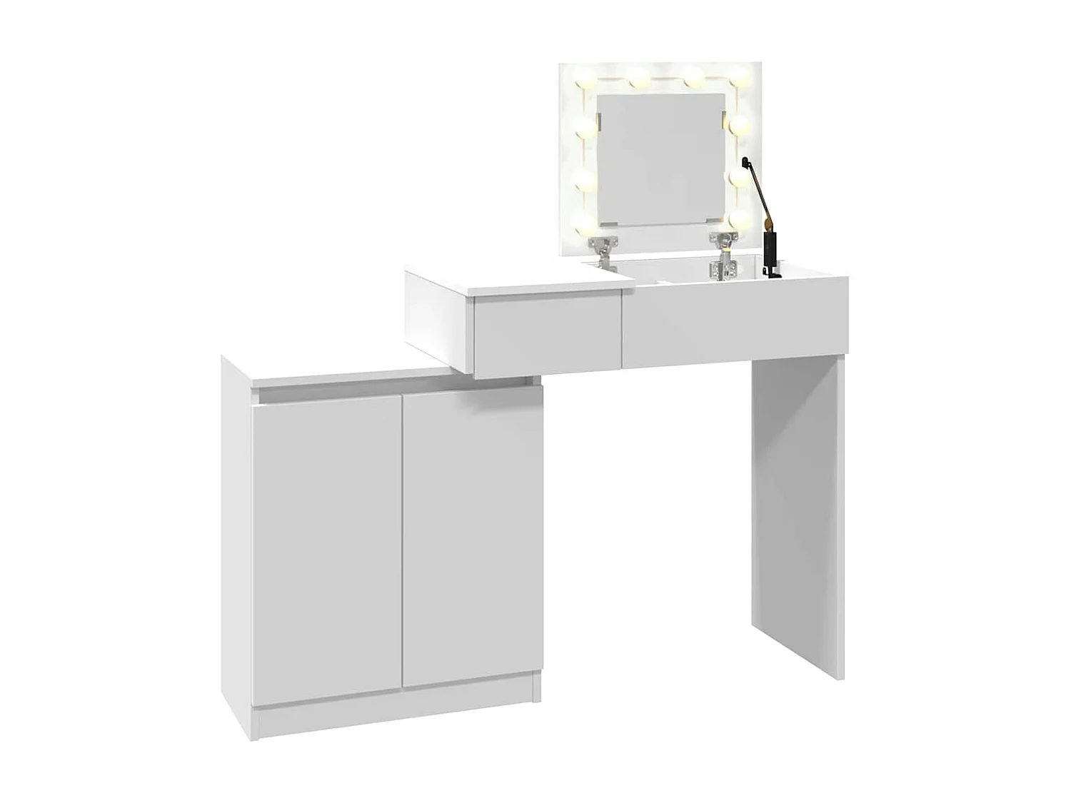 Schminktisch mit LED-Beleuchtung Weiß 115x37x110,5 cm